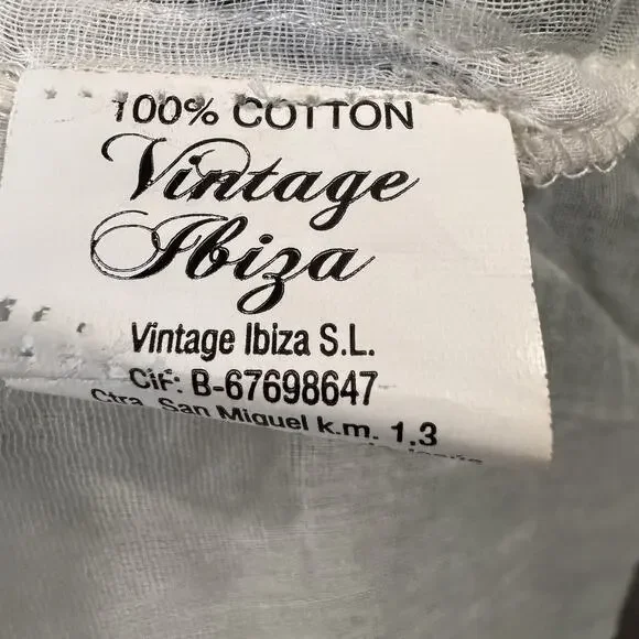 Vintage Ibiza Long Sleeve Cotton Maxi Dress Small Peasant Boho Trad Cottage core - Picture 5 of 11